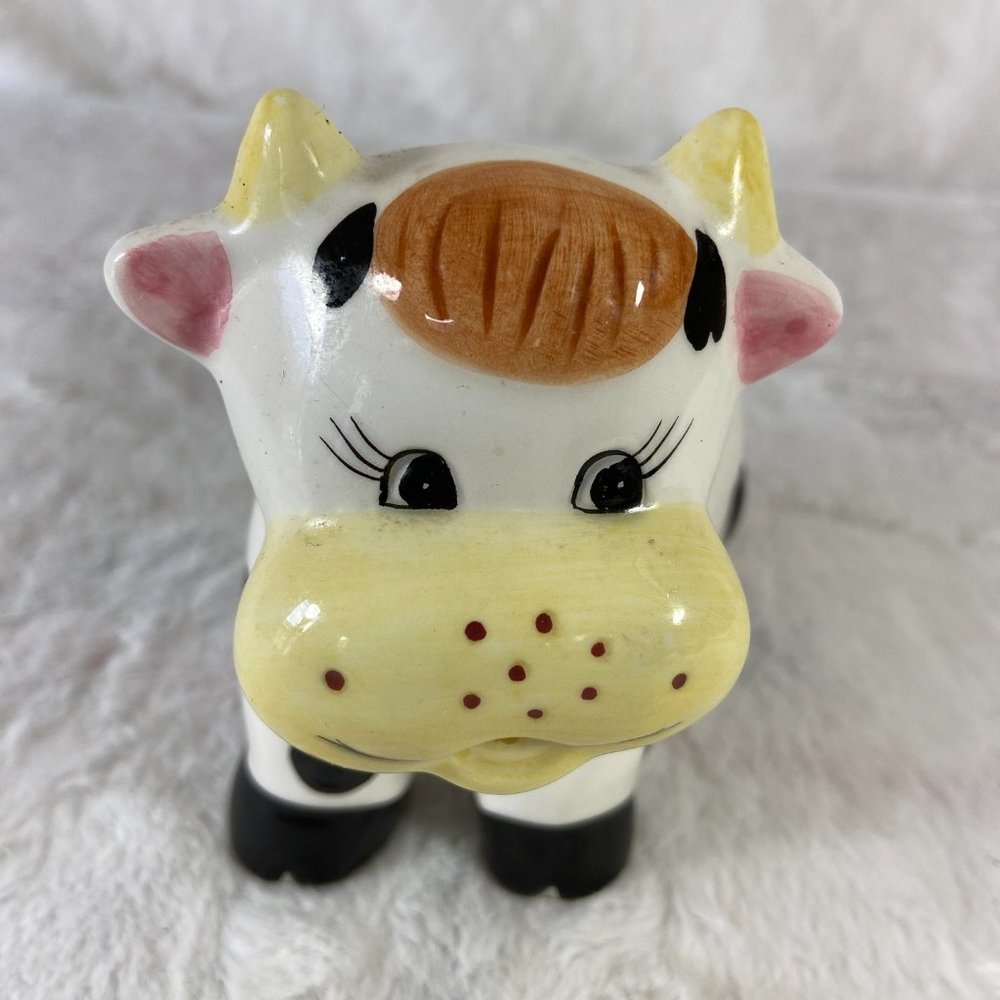 Houston Harvest Cute Vintage Porcelain Ceramic Holstein Cow Creamer Pitcher - Picture 2 of 10